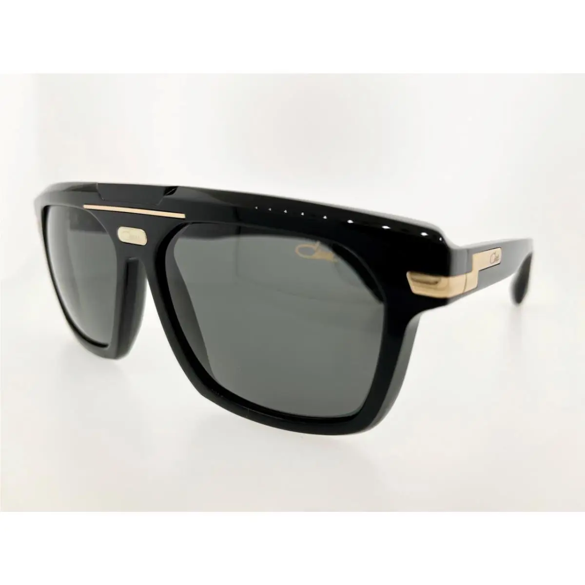 Cazal Sunglasses 8040 001 59MM Black Gold Frame with Dark Grey Lenses