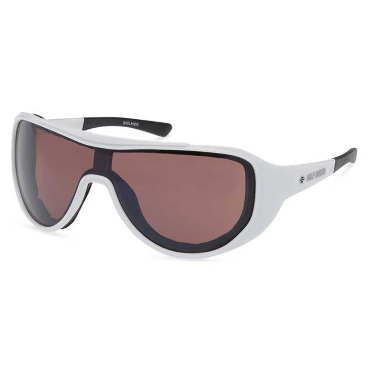 Harley-davidson Men`s Badlands Shield Sunglasses Shiny White Plastic Frames by Harley Davidson
