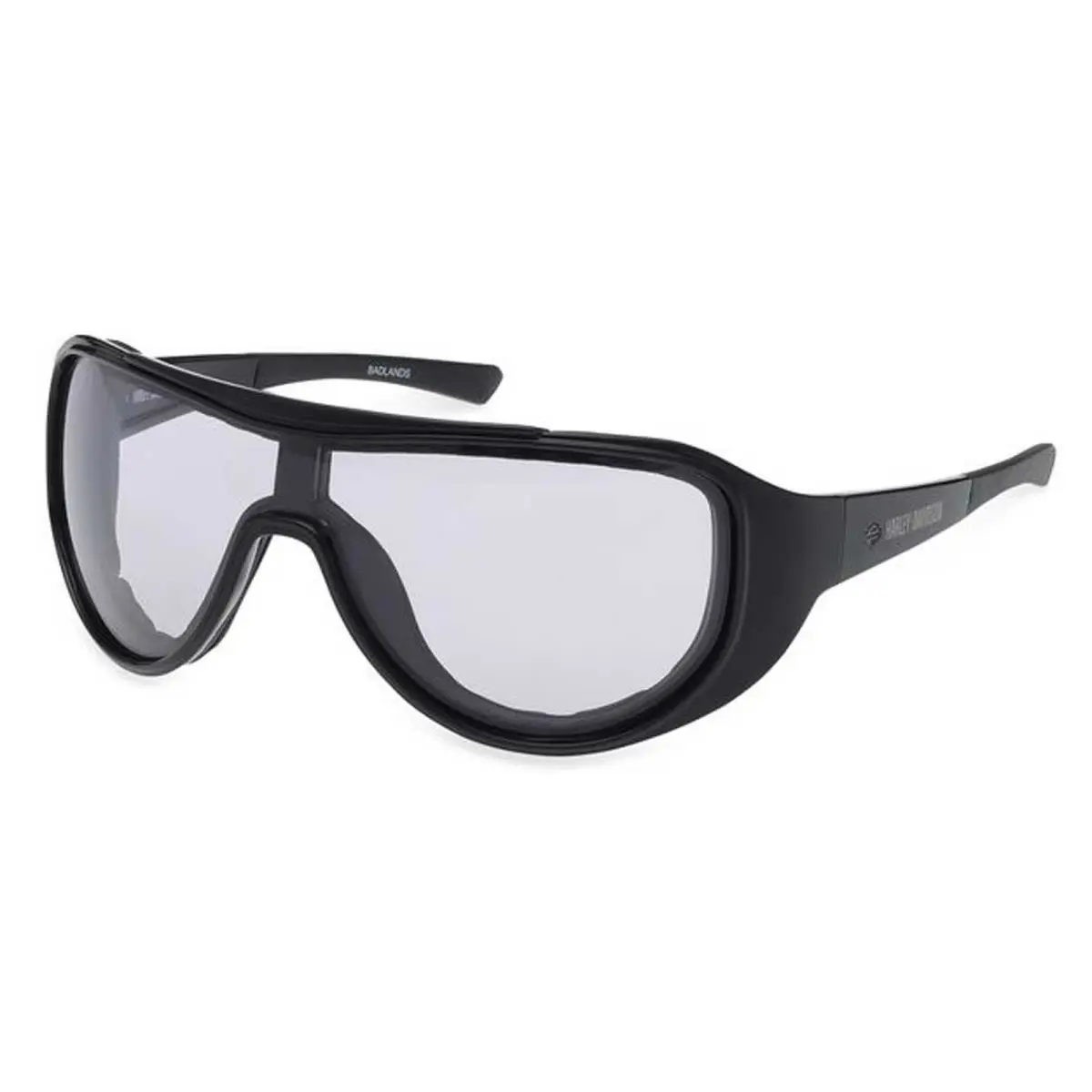 Harley-davidson Mens Badlands Shield Photochromic Sunglasses Shiny Black Frames
