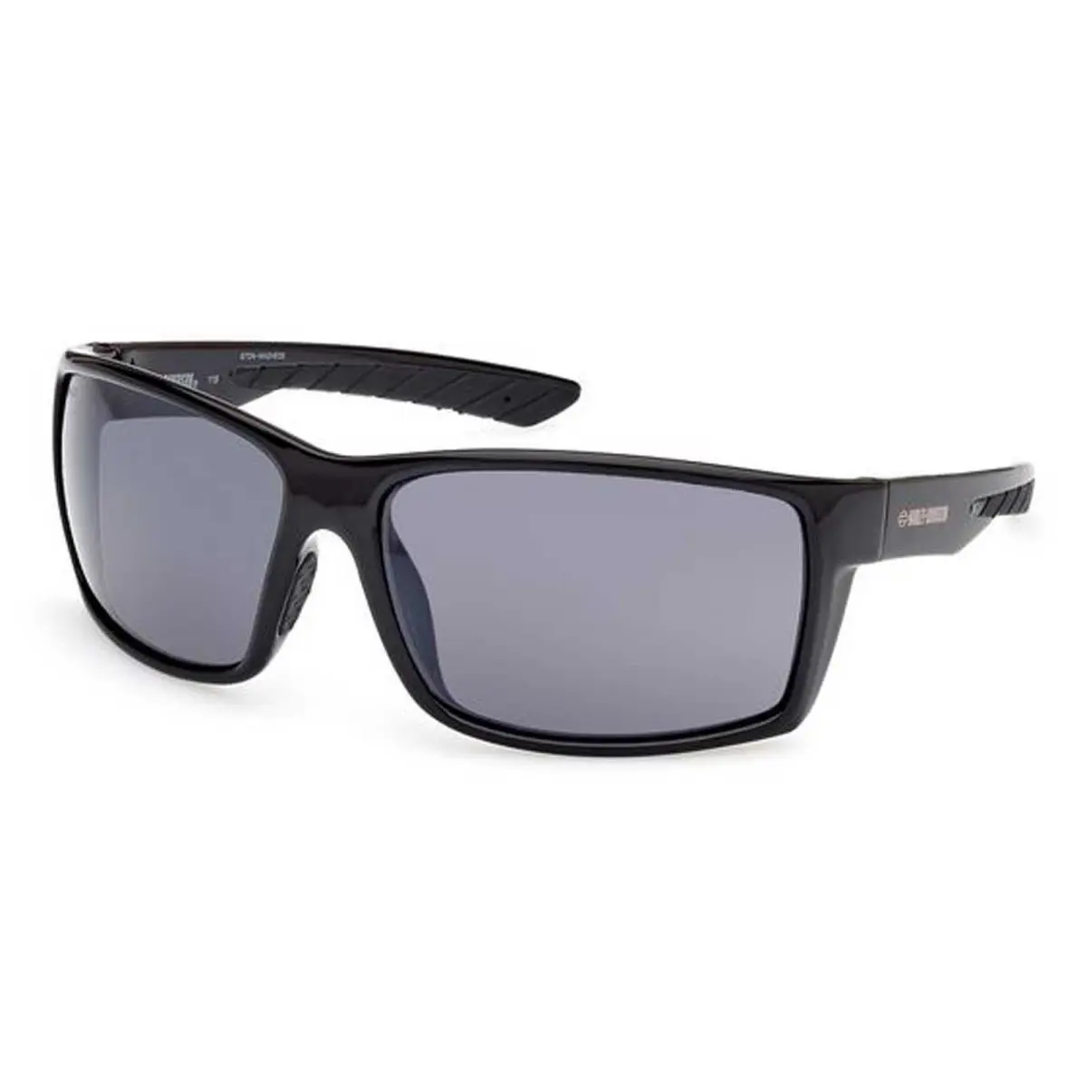 Harley-davidson Men`s Tech Square Sunglasses Shiny Black Frames Smoke Lenses by Harley Davidson