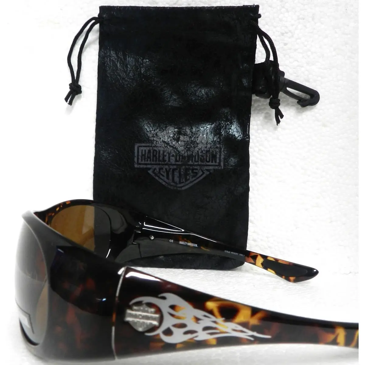 Vintage Harley Davidson Sunglasses Tortoise Flame Frame HDX819 W/case RX Ready