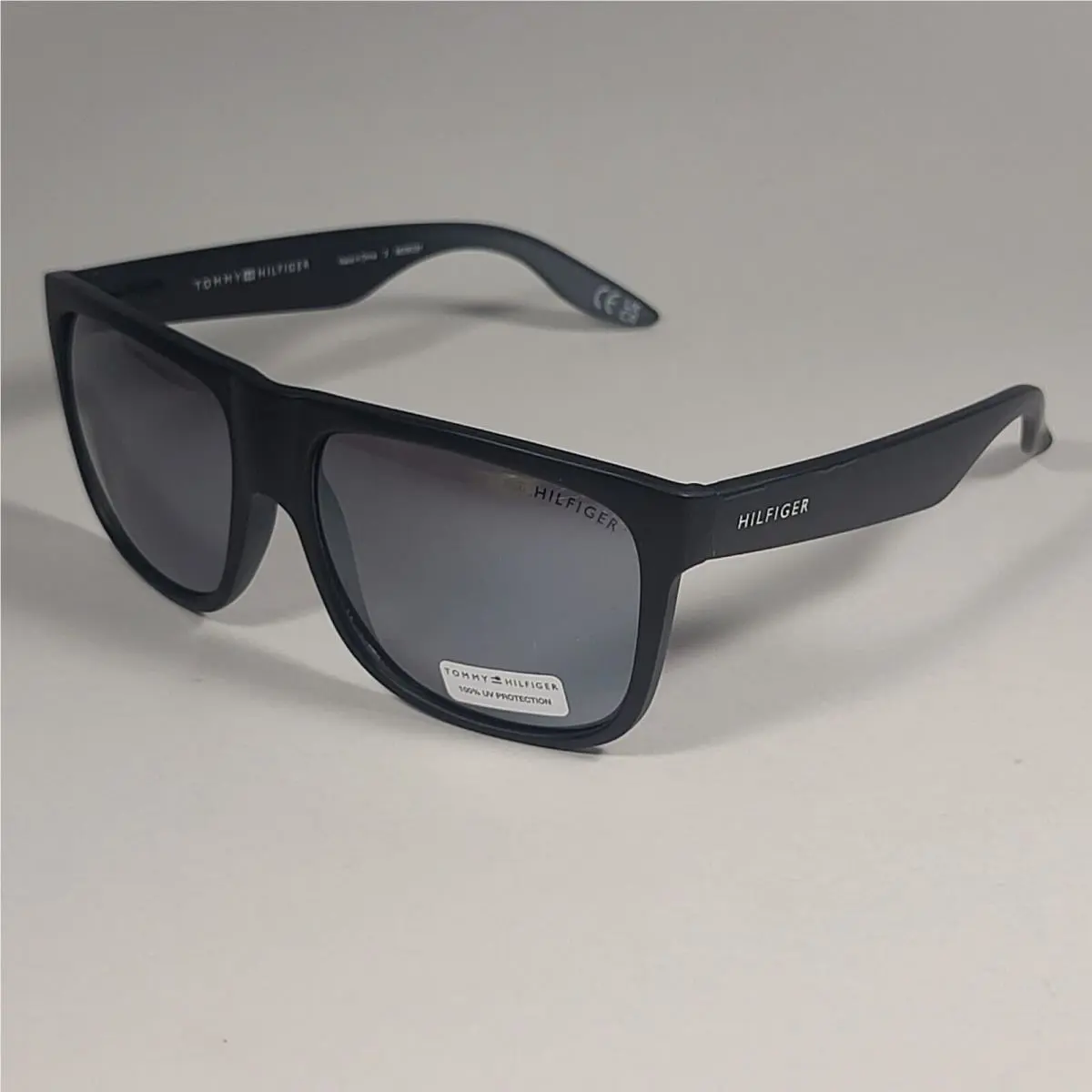 Tommy Hilfiger Tanner MP OM302 Square Sunglasses Matte Black Silver Mirror