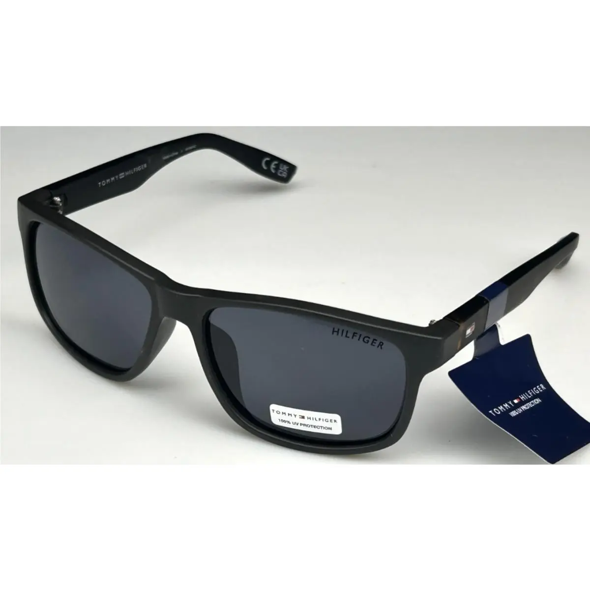 Men`s 59mm Black Frame Gray Lens Designer Sunglasses MP OM347 by Tommy Hilfiger