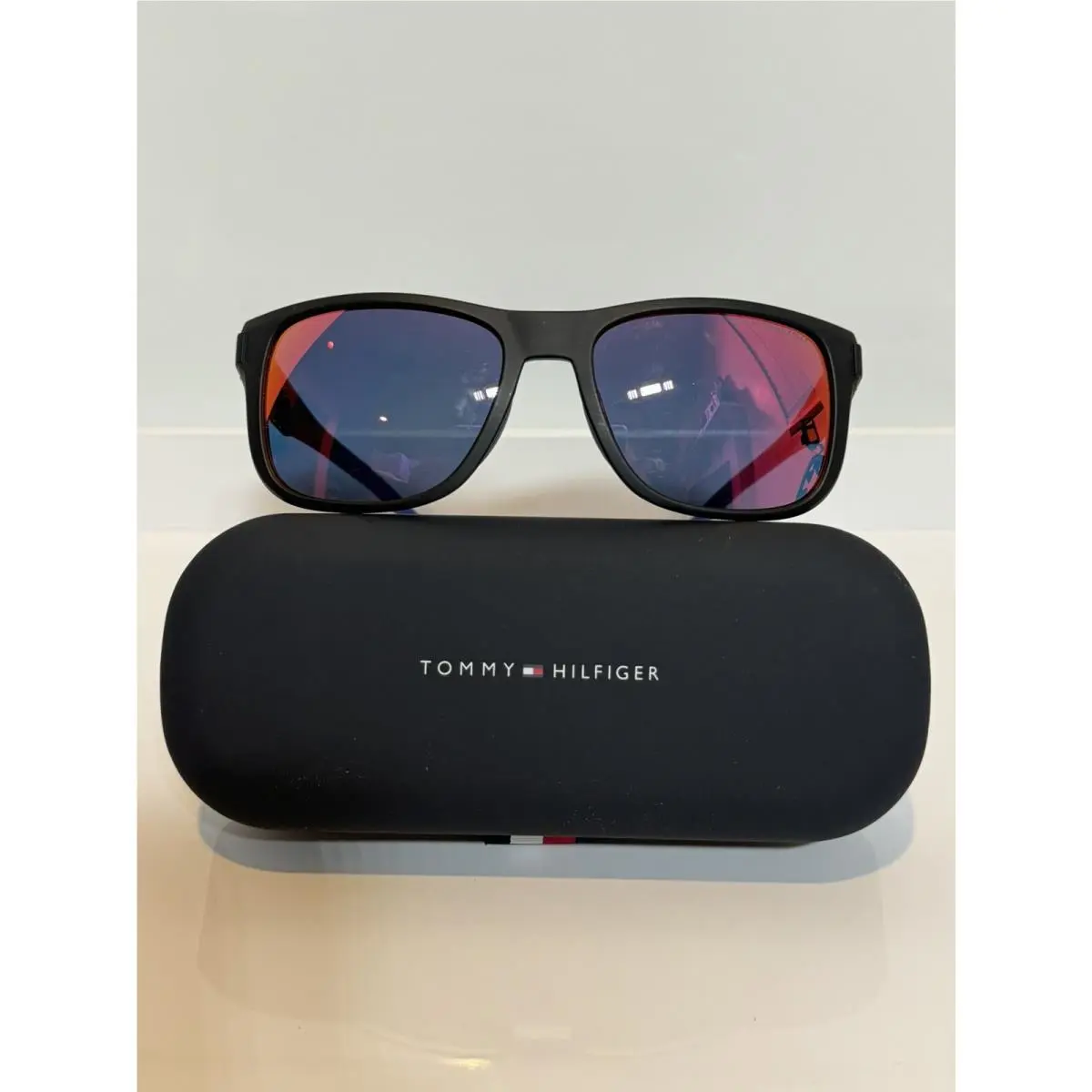 1913S Matte Black Fire Mirror Sporty Sunglasses by Tommy Hilfiger