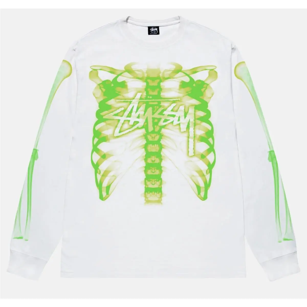 Stussy Rib Cage 3M Long Sleeve Tee T-shirt Black Size L Large