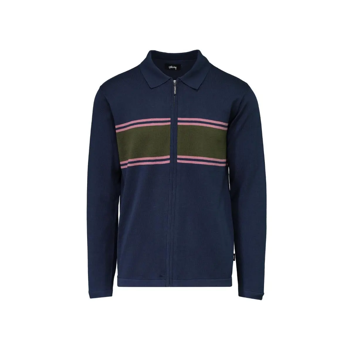 Men`s Stussy Cody Stripe Athletic Fashion Polo Sweater 117050