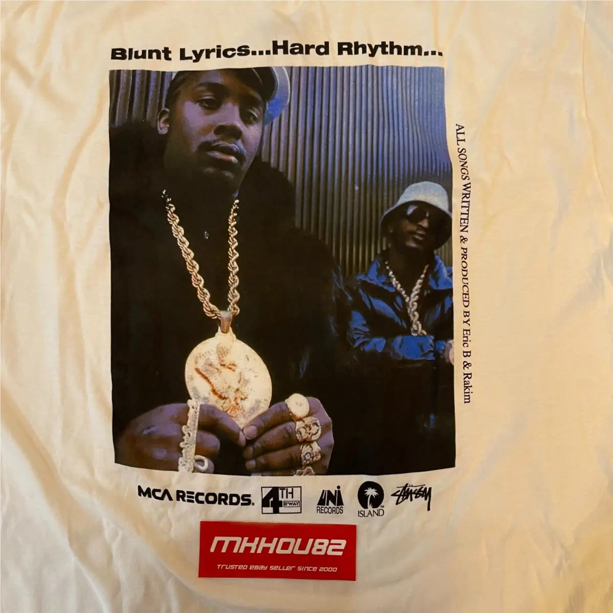Stussy  clothing - Stussy Eric B and Rakim Move The Crowd L/S Tee - White (UPC: 191043516433) 0