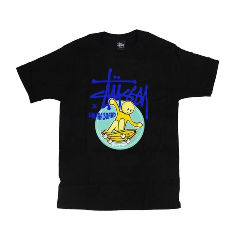 Stussy x Banana Board SC Lance Mountain Black Tee Men`s T Shirt Size XL