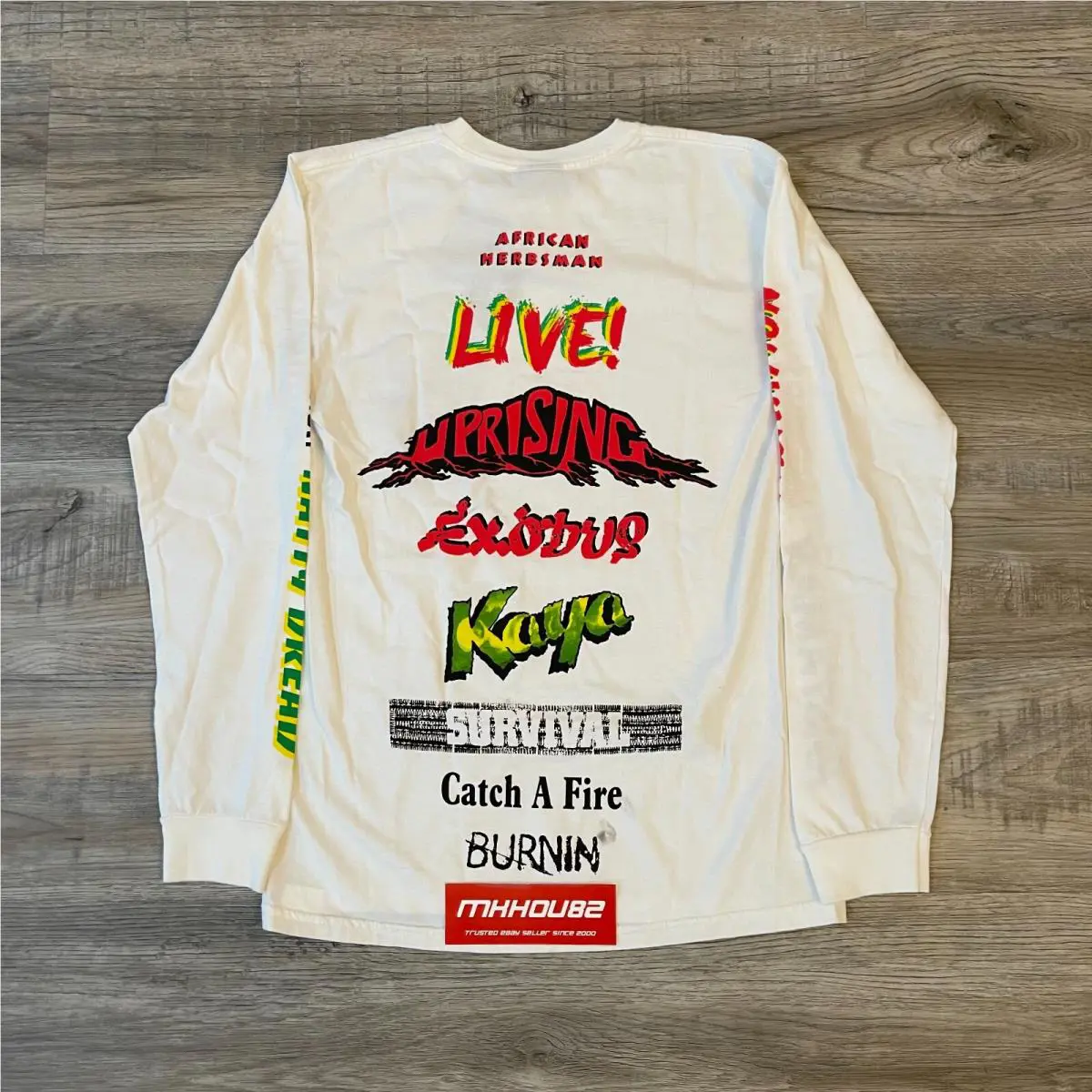 Stussy 2018 Bob Marley Collaboration L/s Tee T-shirt White Size S Small