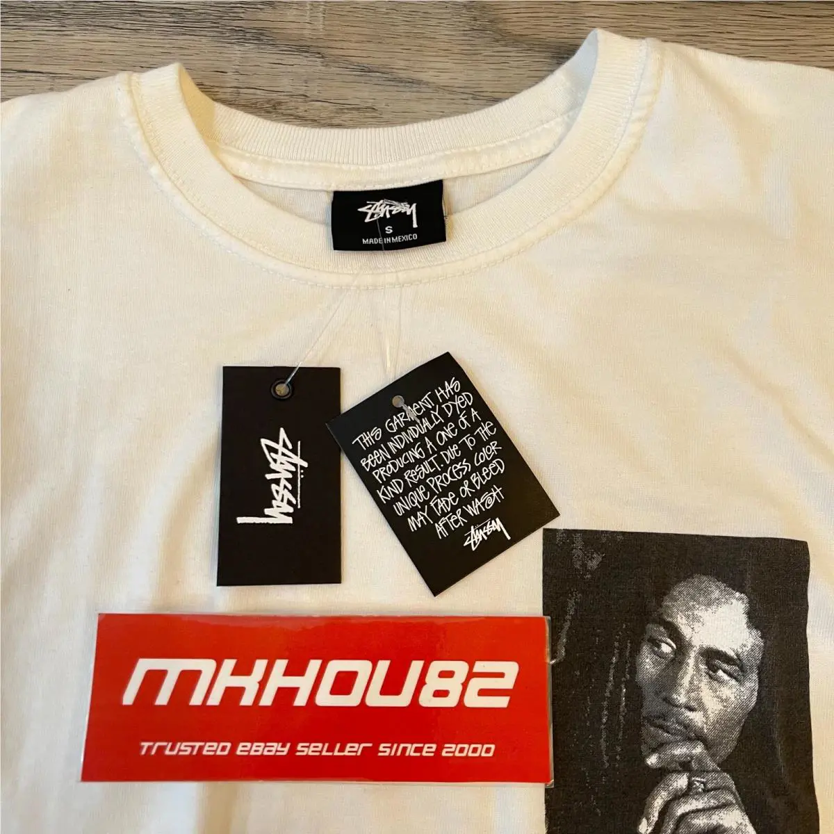 Stussy  clothing - Stussy Bob Marley Collaboration 2018 L/S Tee - White (UPC: 191043516419) 6