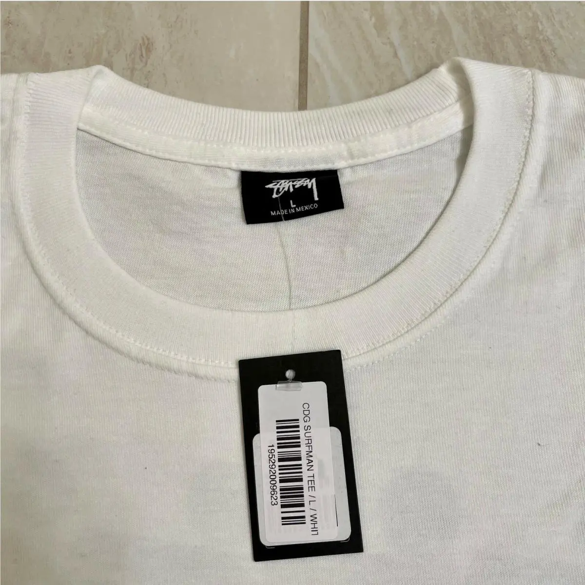 Stussy  clothing - Stussy CDG Surfman Tee - CDG Surfman Tee - White (UPC: 195292009623) 3