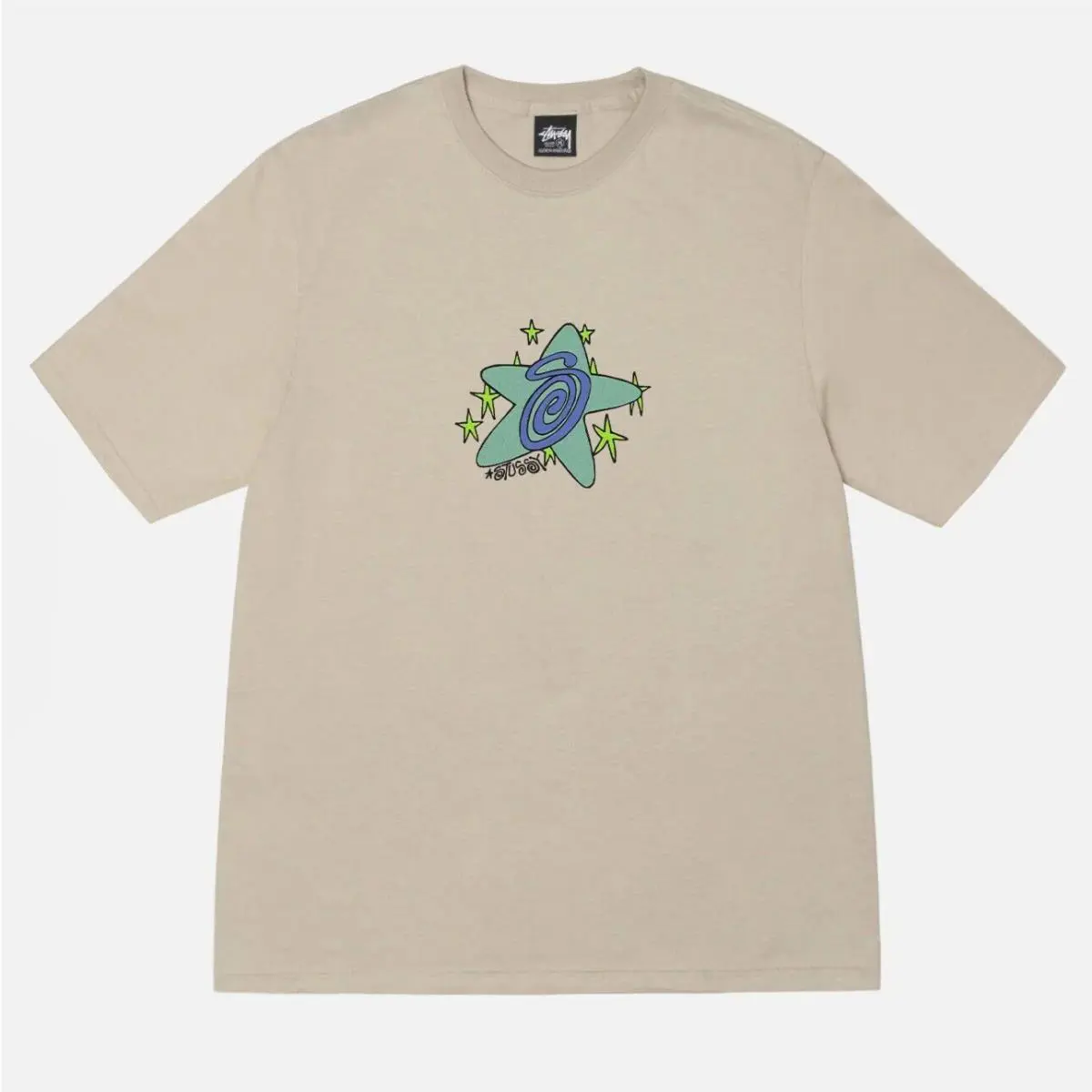 Stussy Galaxy Logo Tee T-shirt Beige Khaki L Large