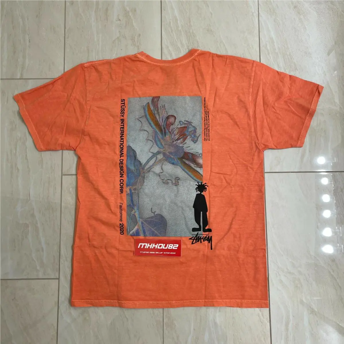 Stussy  clothing - Stussy Delusion Pigment Dyed Tee - Orange (UPC: 191043860529) 1