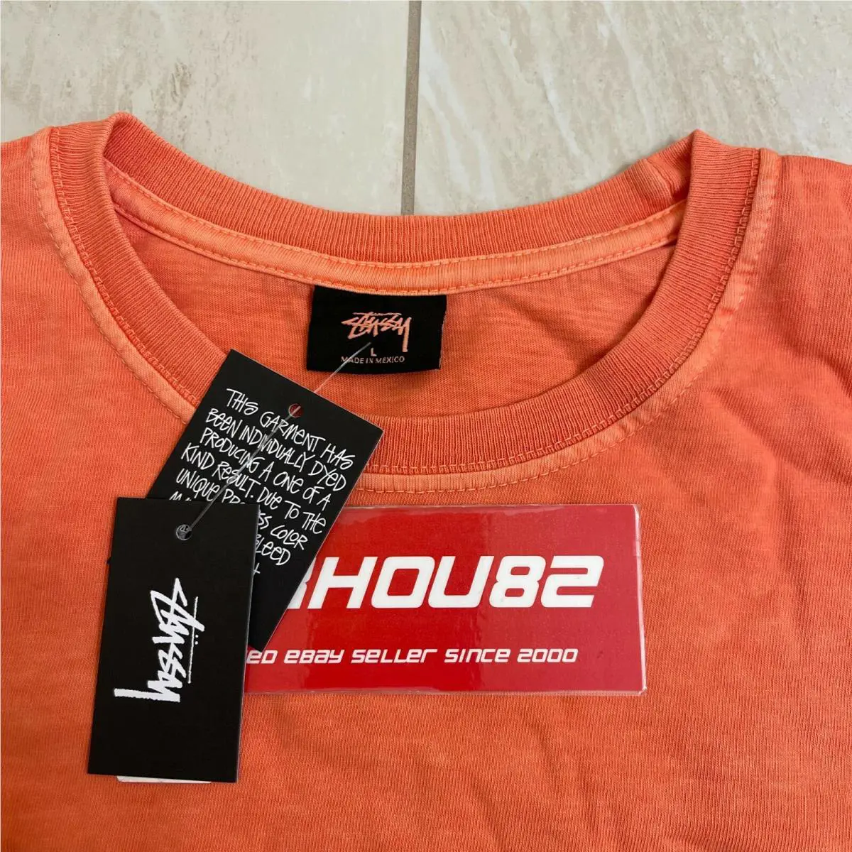 Stussy  clothing - Stussy Delusion Pigment Dyed Tee - Orange (UPC: 191043860529) 3