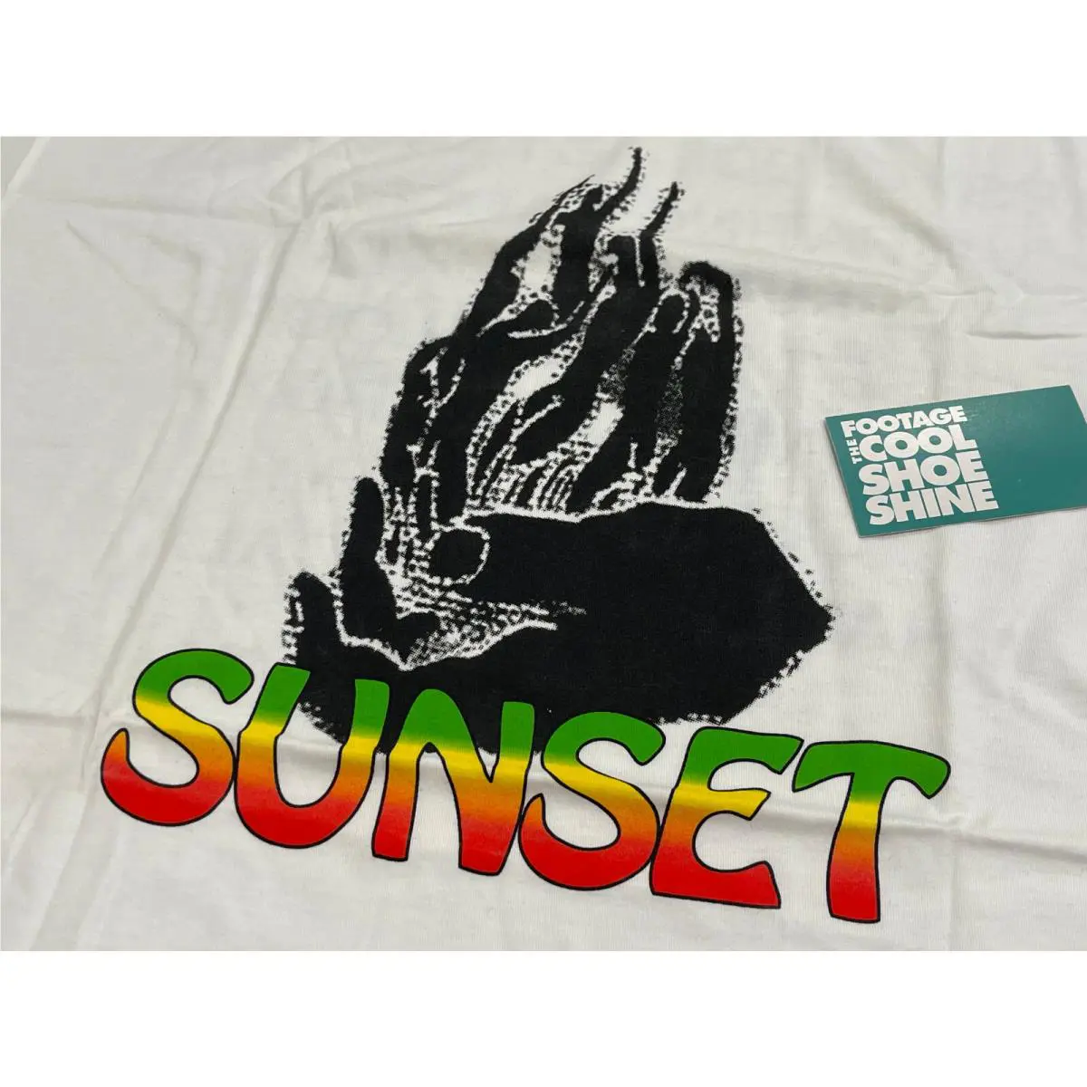 Stussy Dover Street Market Dsm Sunset Hand Flame Tee Shirt Rasta White Black XL