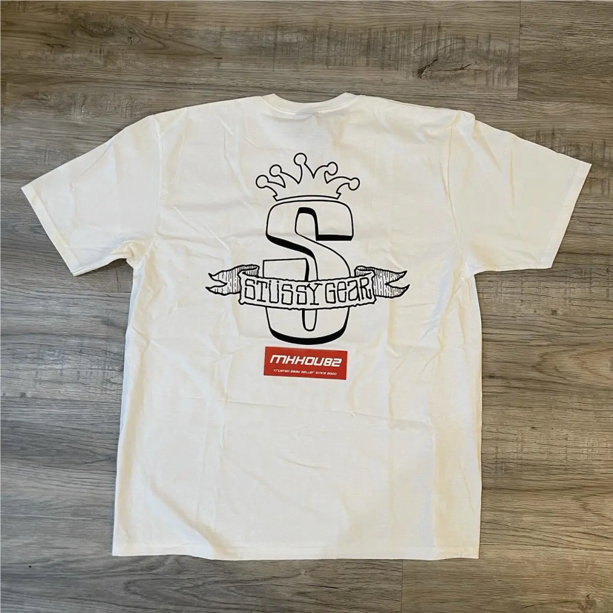 Stussy Gear Banner Tee T-shirt Crown White Size L