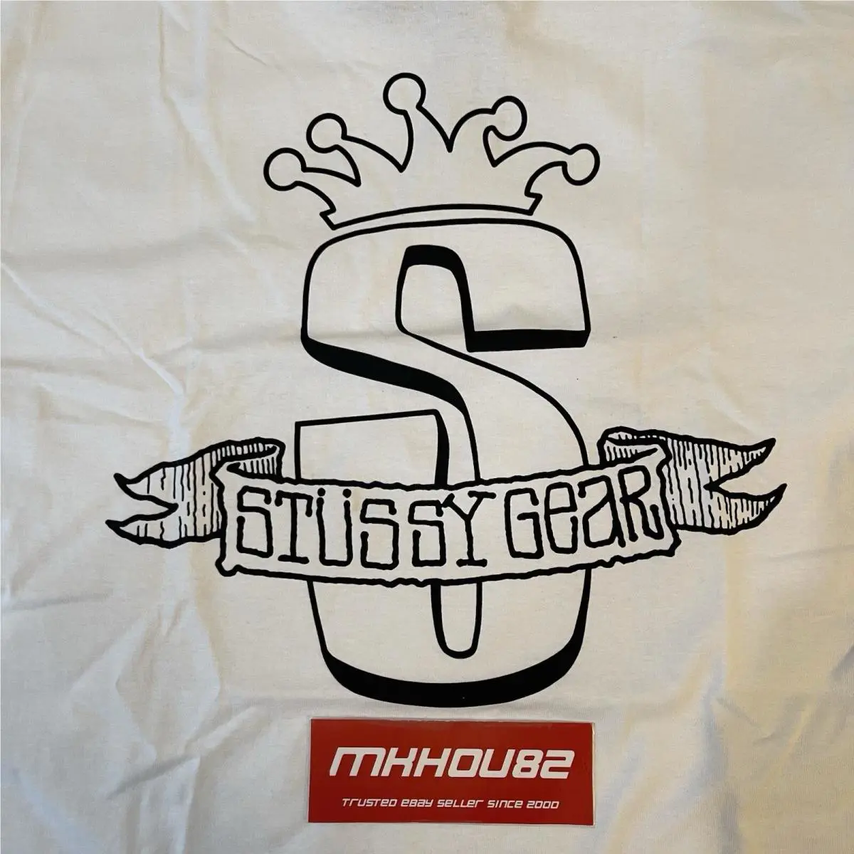 Stussy  clothing - Stussy Gear Banner Tee - Gear Banner Tee - White (UPC: 195292190727) 0