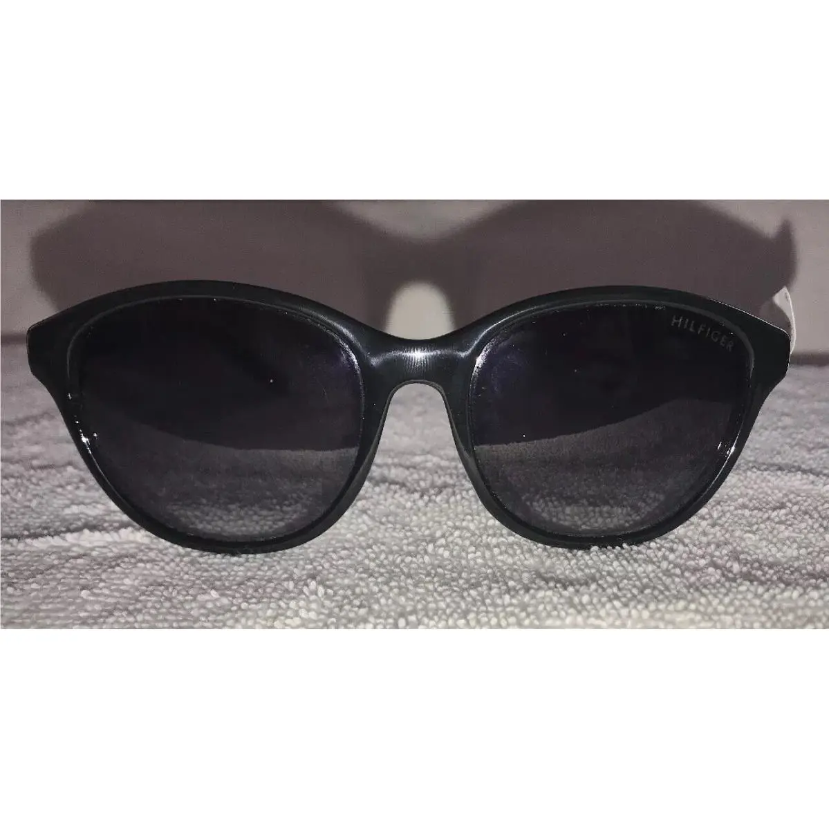 Tommy Hilfiger LAD110 Oval Sunglasses Black Frames with Accent Black Lenses