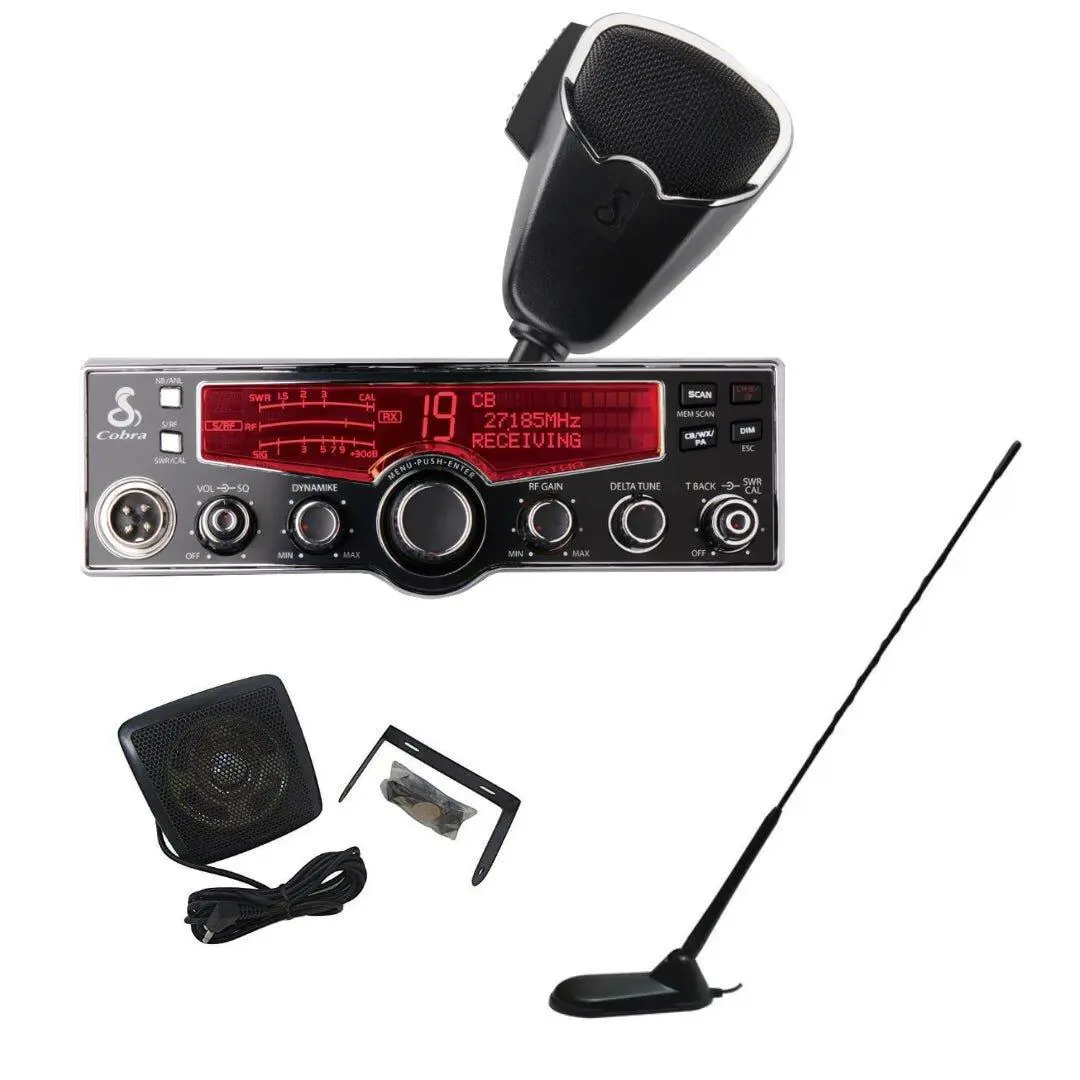 Cobra 29 LX CB Radio Virginia CB Antenna 3 Inch External Speaker Combo