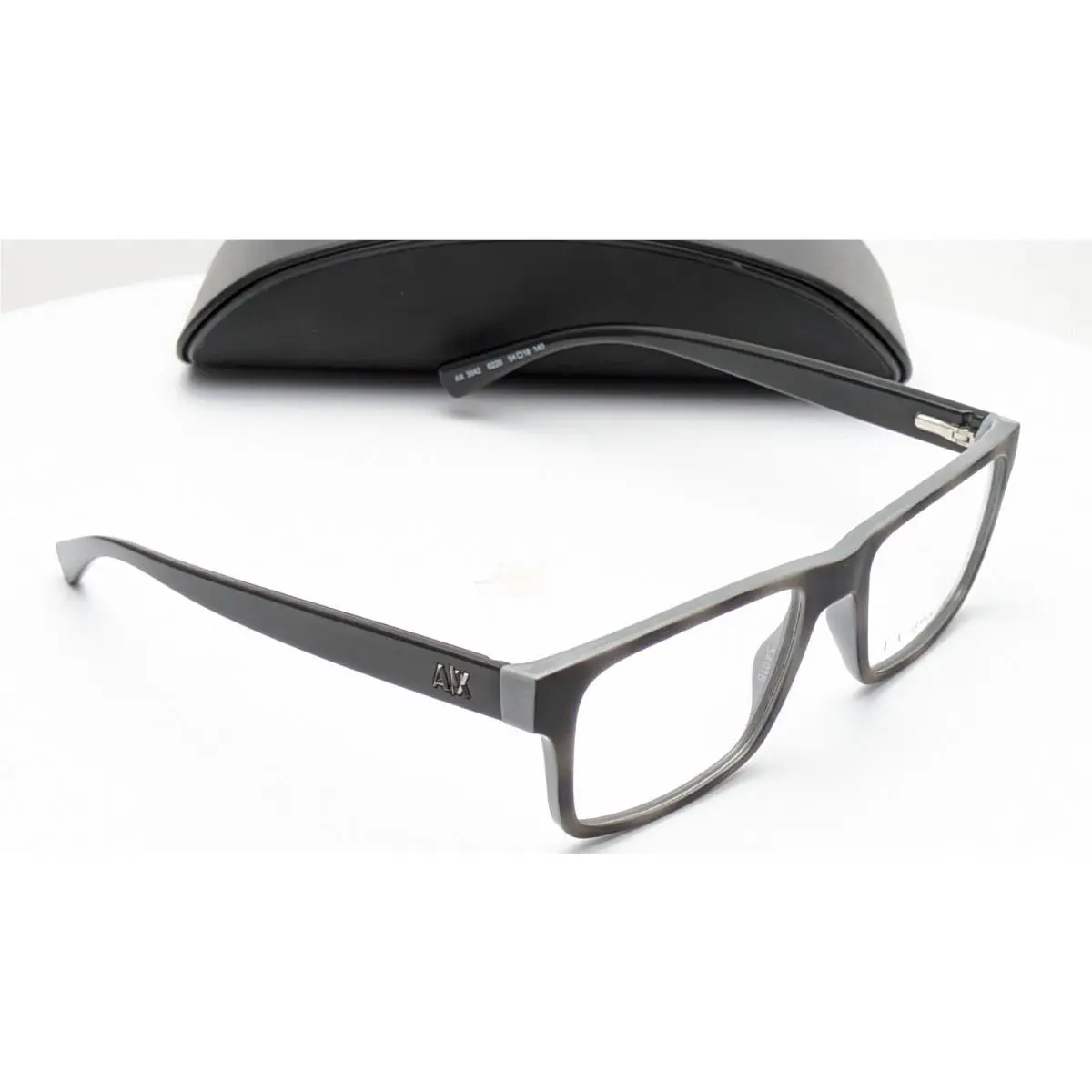 Armani Exchange AX3042 8220 Rectangle Black Gray Unisex Eyeglasses 54mm