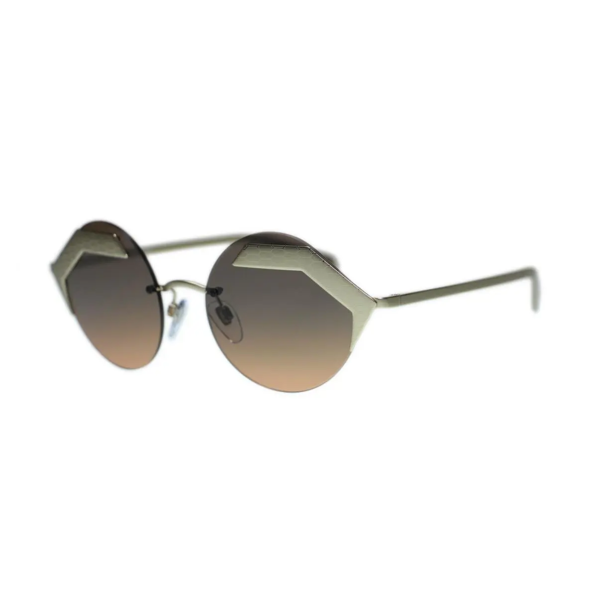 Women`s Sunglasses BV6089 Round 55mm 202218 Matte Gold/Orange Light Grey by Bvlgari