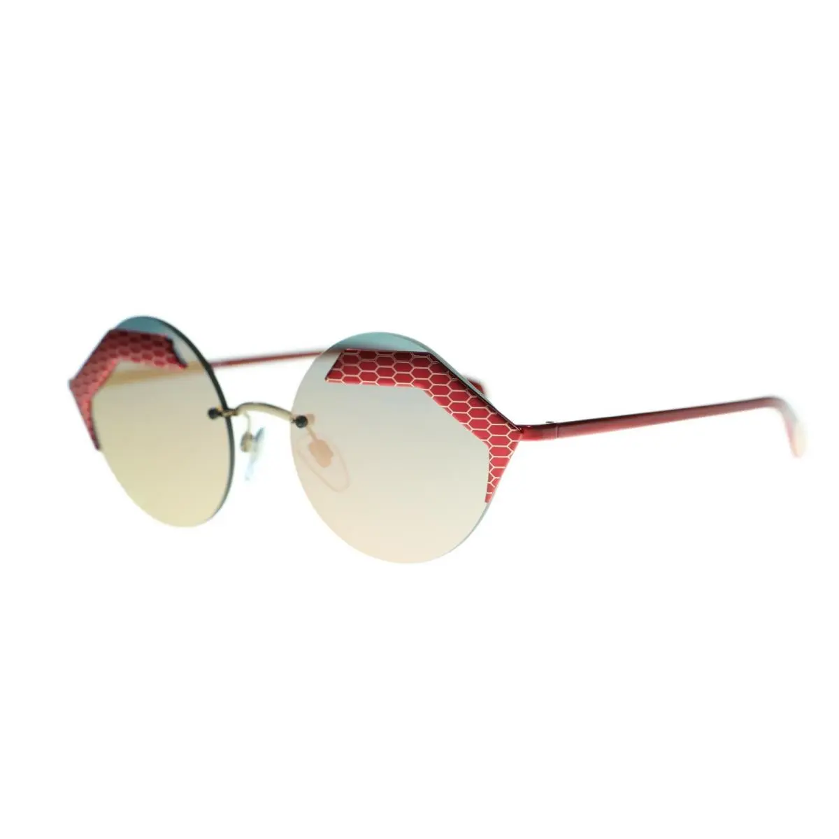 Women`s Sunglasses BV6089 Modern Round 55mm 20294Z Pink Red/Grey Rose Gold by Bvlgari