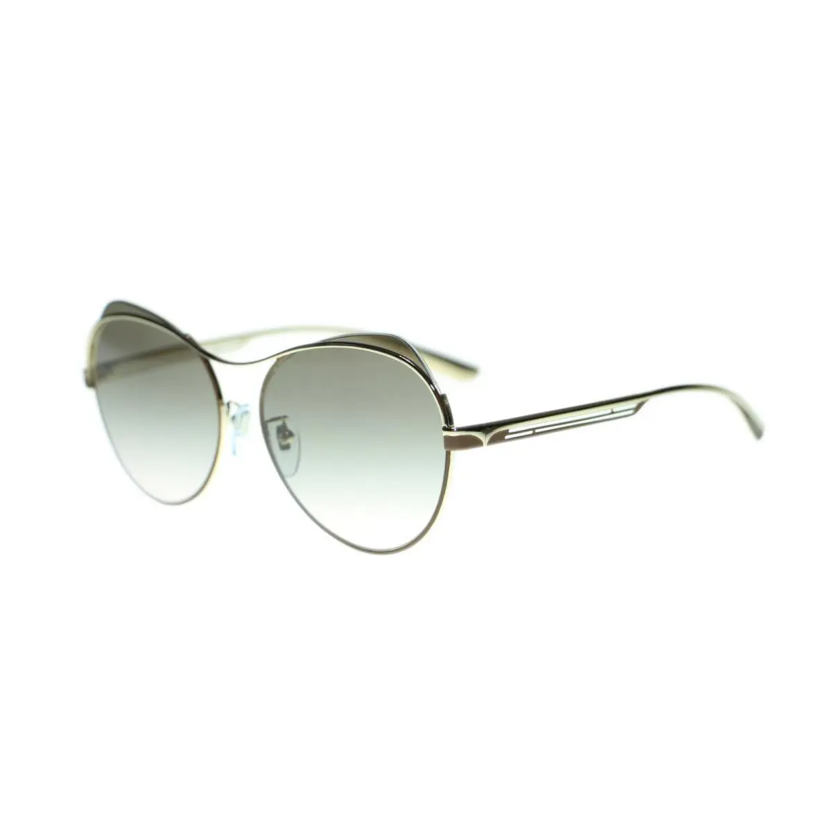Women`s BV6120 Round Metal Frame Sunglasses 57mm 20373B Pale Gold/Matte Bronze by Bvlgari