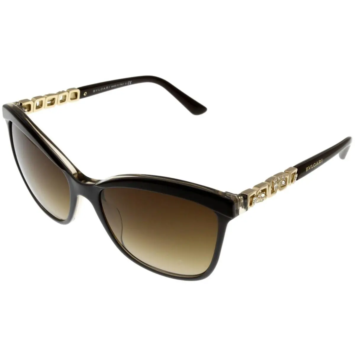 Bvlgari Sunglasses BV8163B 538413 Brown Grey Crystal Cat Eye