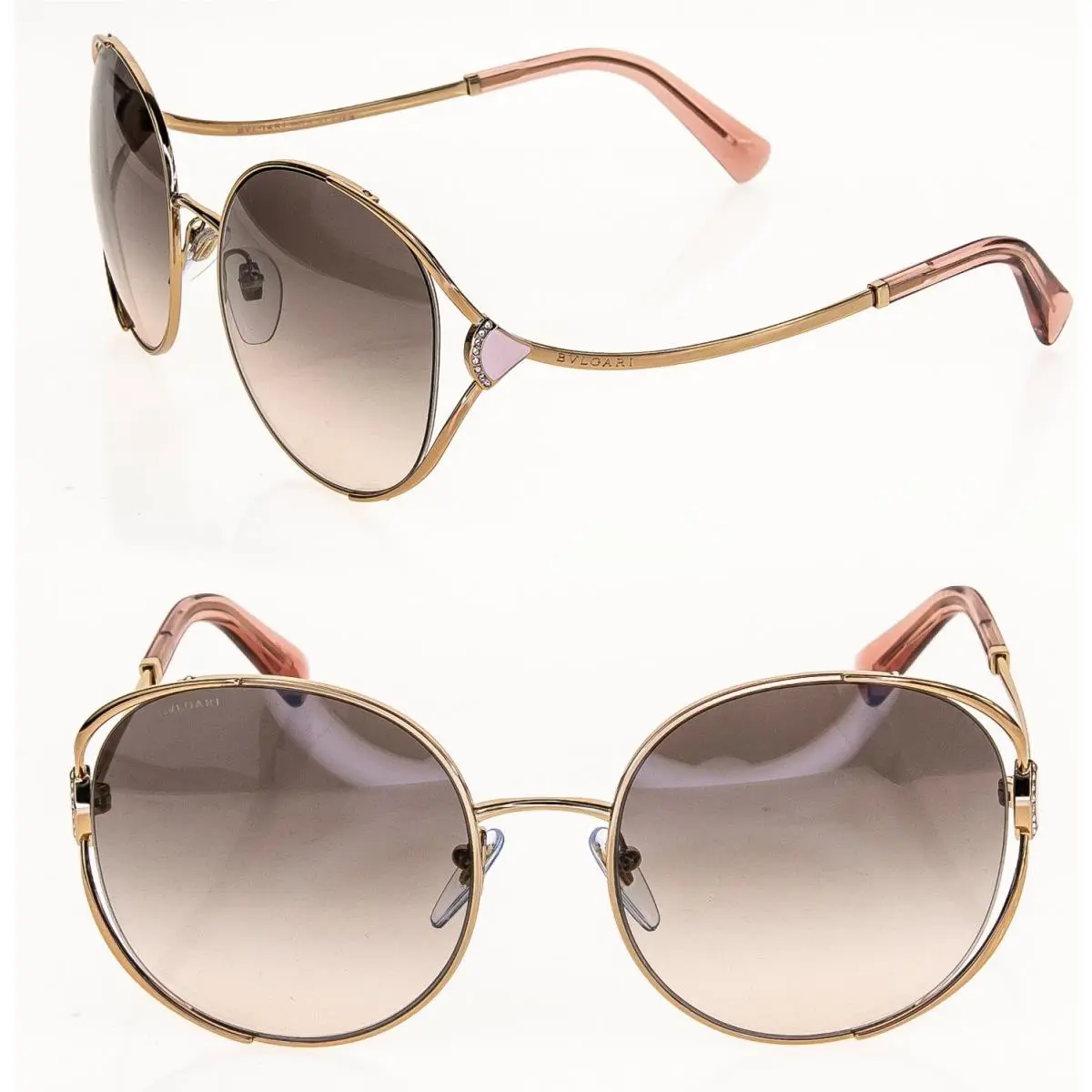 Bvlgari Diva Dream Fan BV6181B Rose Gold Black Metal Fan Oversized Sunglass 6181