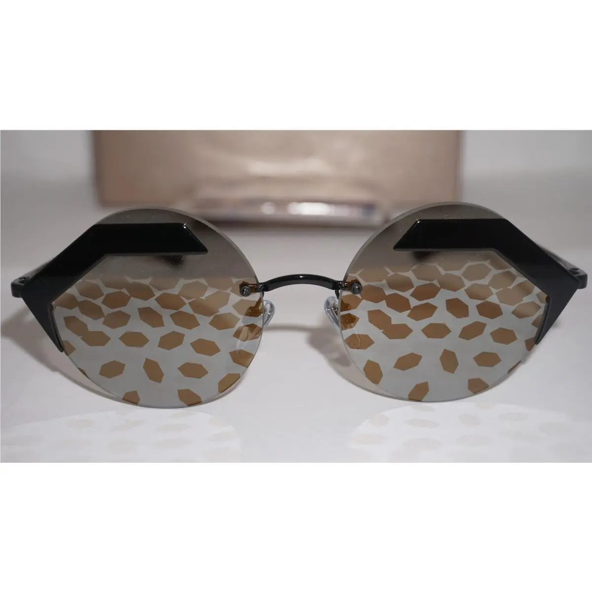 Bvlgari Sunglasses Black Printed Mirrored Silver BV6089 128/T9 55 18 140