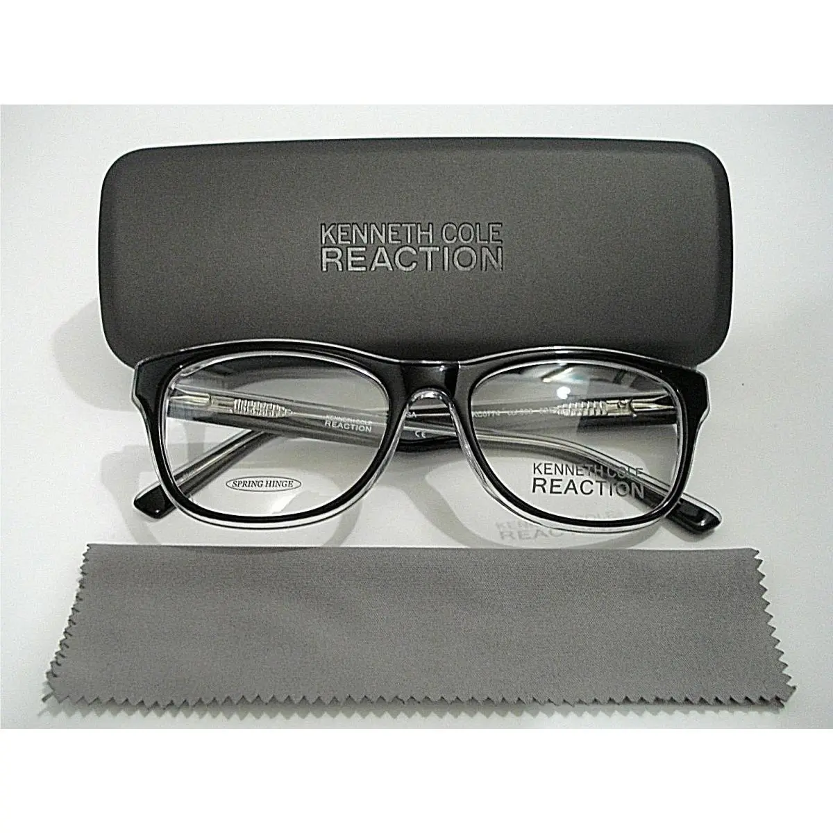 Kenneth Cole Reaction KC0774 KC 0774 003 Black Crystal Eyeglasses Rx-able Frame