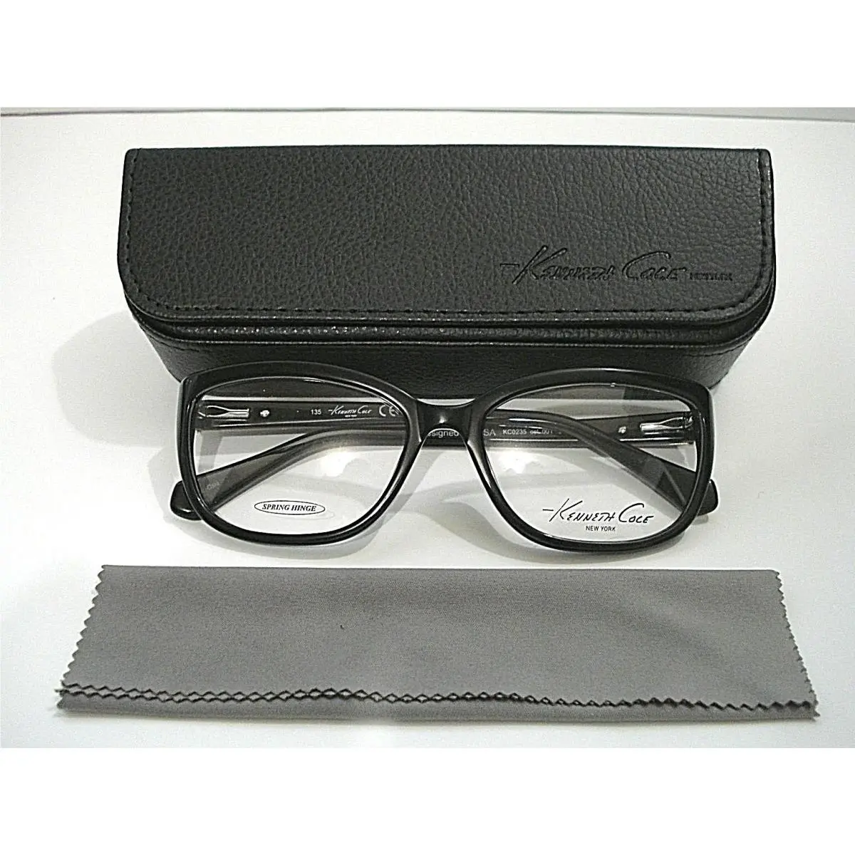 Kenneth Cole New York KC0235 KC 0235 001 Shiny Black Eyeglasses Rx-able Frame