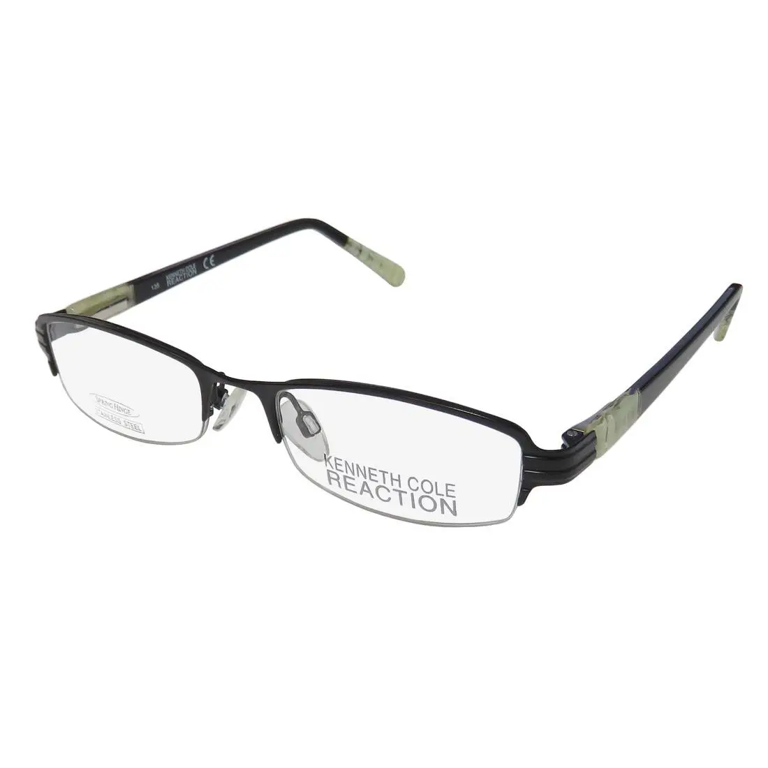 Kenneth Cole 708 Glasses 48-18-135 001 Womens Half-rim Metal Plastic Black