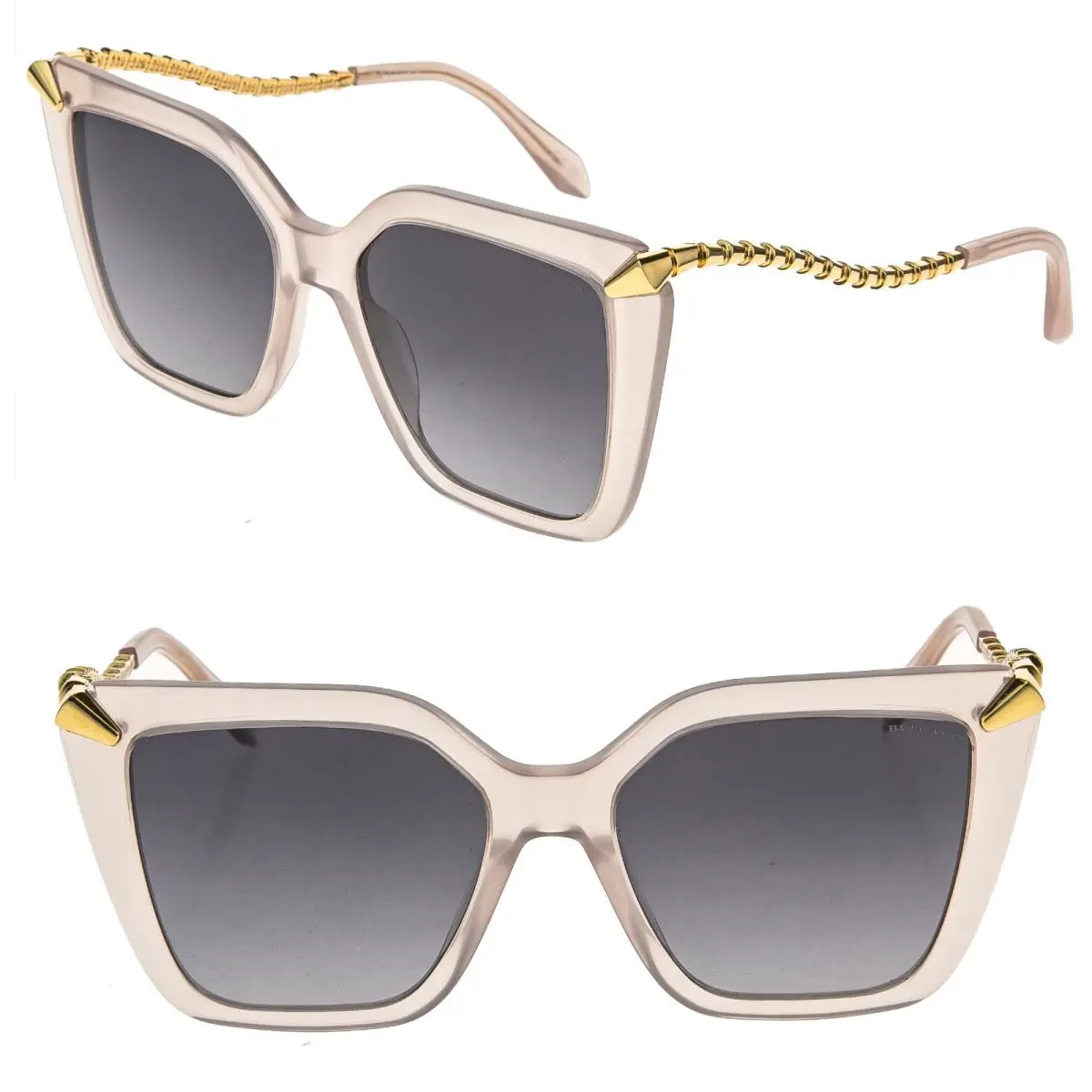 Bvlgari 40002 Serpenti Viper BV40002I Pink Gold Snake Scales Sunglasses 72B