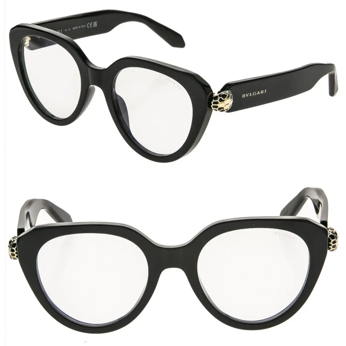 Bvlgari 50003 Serpenti BV50003I Black Snakehead Optical Eyeglass Style Sunglass
