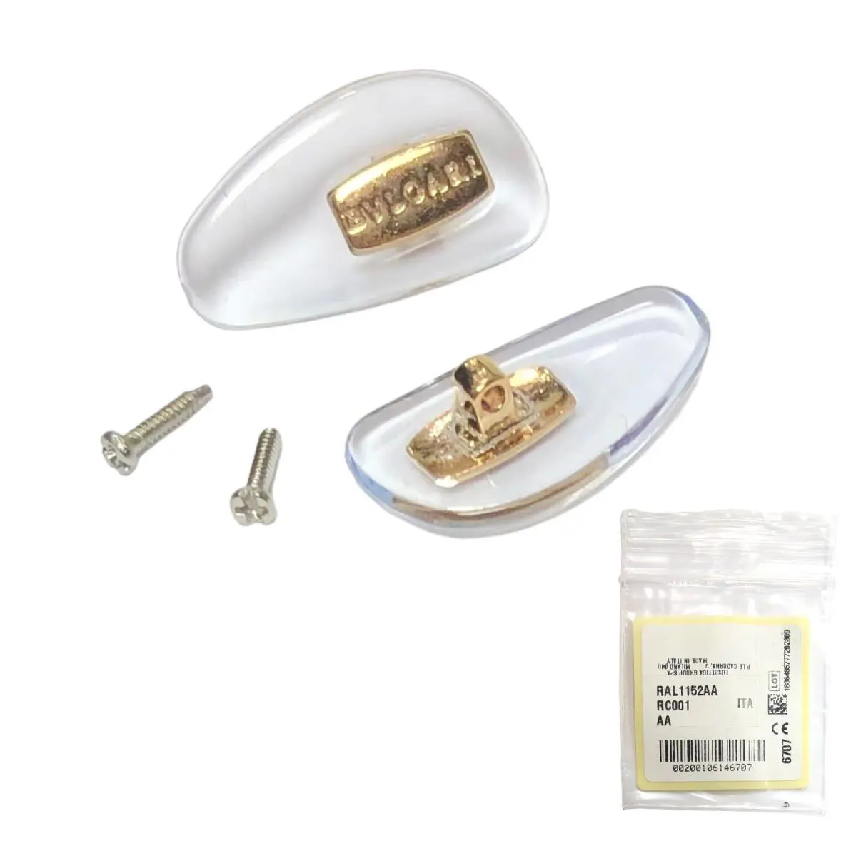 Bvlgari Nose Pads For Sunglasses Eyeglasses Golden W/ Screws 13mm Small