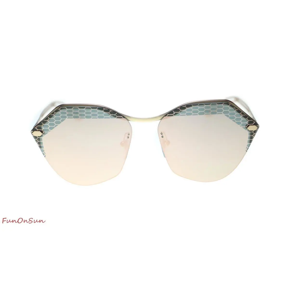 Women Designer Sunglasses BV6109 20134Z Pink/grey Rose Gold Lens 62mm by Bvlgari