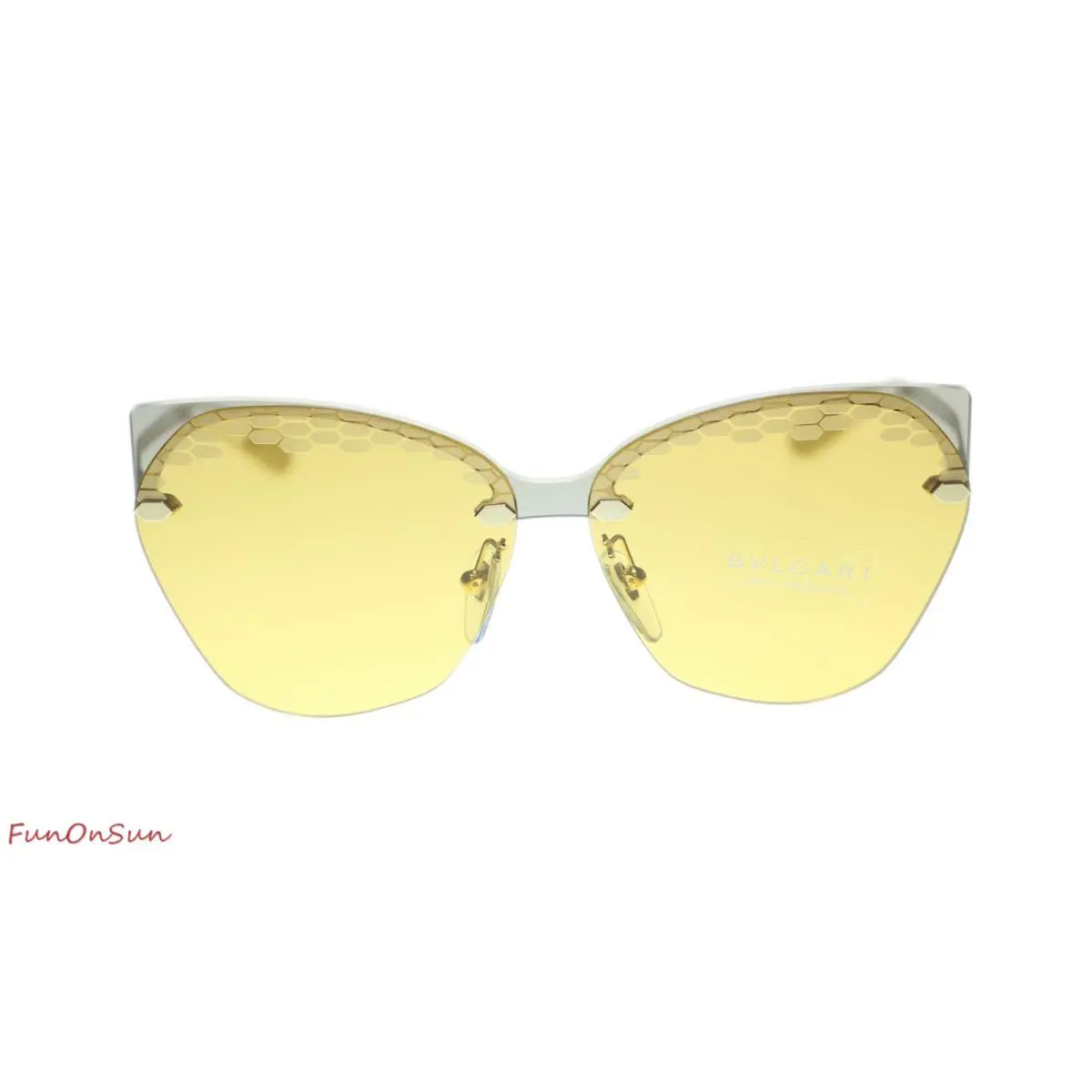 Bvlgari Designer Sunglasses BV6107 204985 Taupe Transparent/yellow Lens 62mm