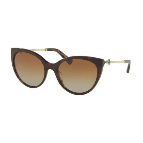 Bvlgari BV 8195KF 5193T5 Gold Plated Polarized Dark Havana / Gradient Brown 56mm