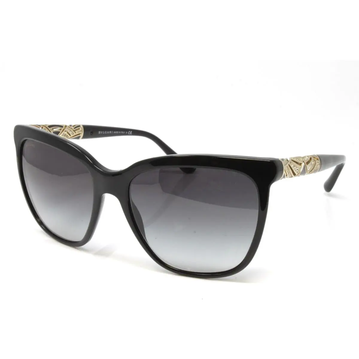 Bvlgari Bulgari Sunglasses Black Women`s Cat Eye Plastic 56mm Grey Lens BV8173B-5018G