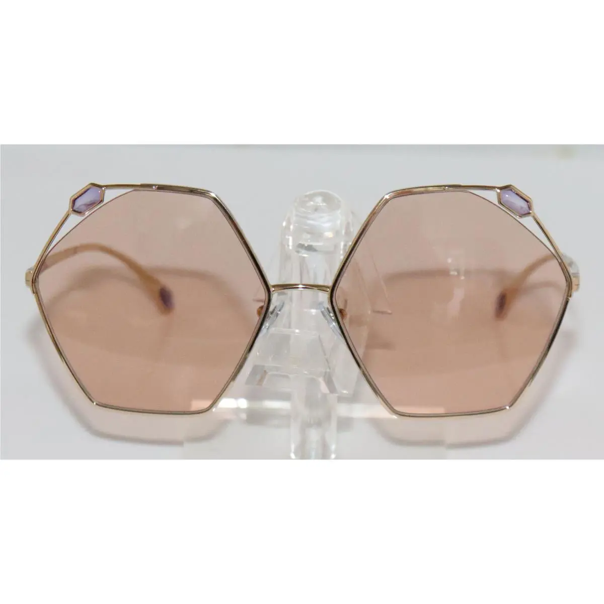 Women`s Bvlgari BV6160 20143 Pink Gold Geometric Sunglasses 58-16-140