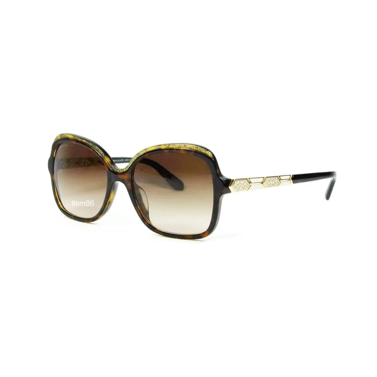 BV8181BF-535313 Havana Glitter Gold Havana / Brown Grad Sunglasses by Bvlgari