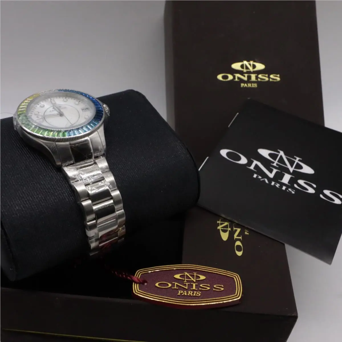 Oniss Paris Women`s Watch ON7323 Ceramic Ladies Quartz Color Austria Crystal
