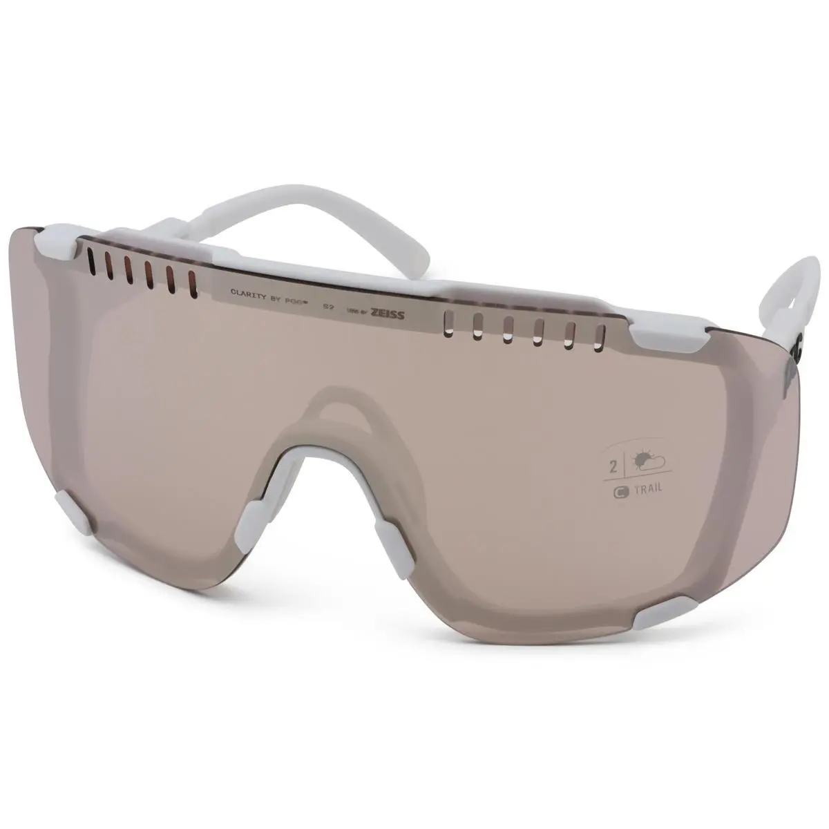 Poc Devour Sunglasses Hydrogen White Partly Sunny Silver/clear