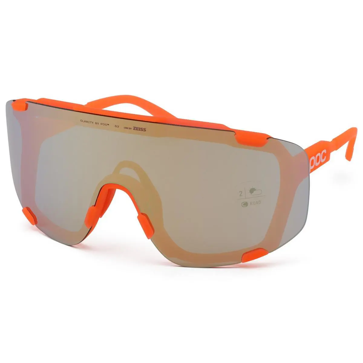 Poc Devour Sunglasses Fluorescent Orange Partly Sunny Gold/clear