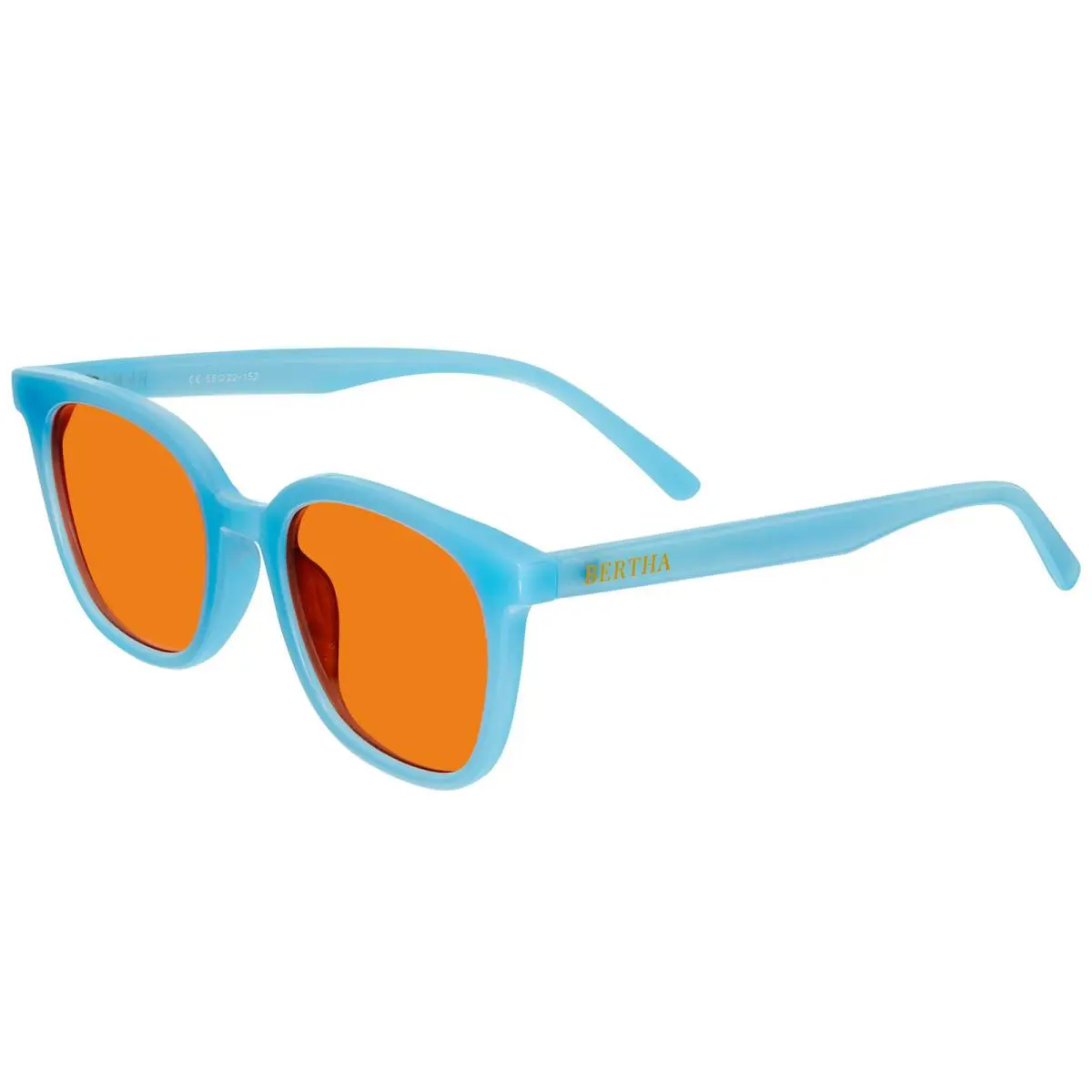 Bertha Betty Polarized Sunglasses - Light Blue/orange