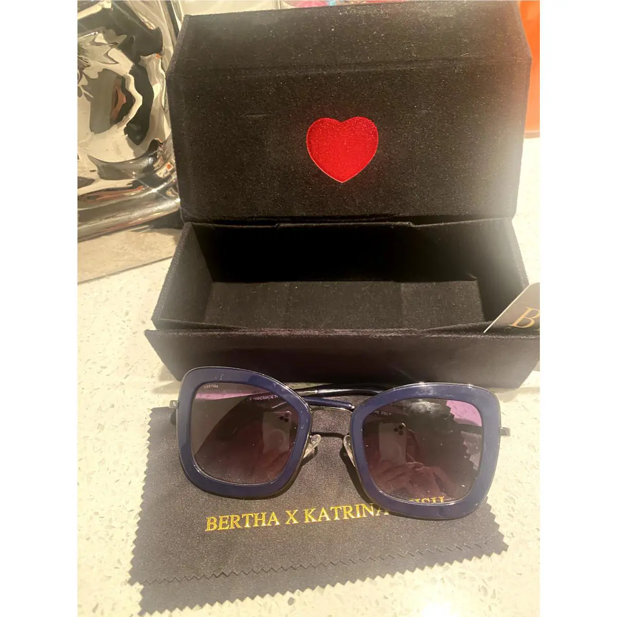 Bertha Bailey Handmade in Italy Sunglasses - Navy Beautiful