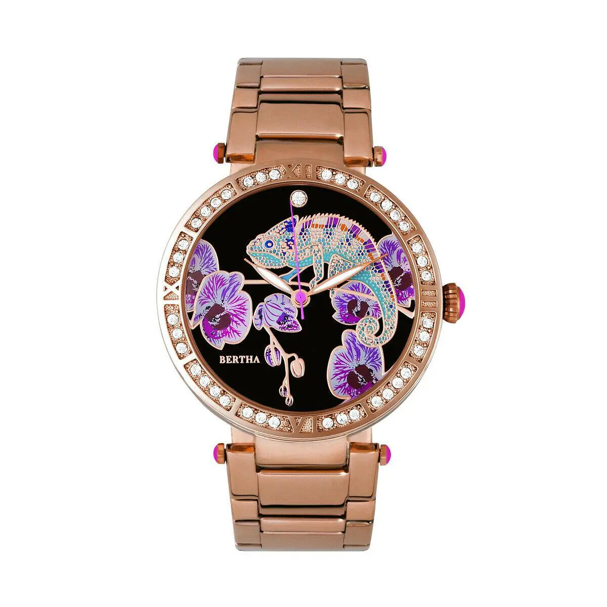 Bertha Camilla Mother-of-pearl Bracelet Watch - Rose Gold