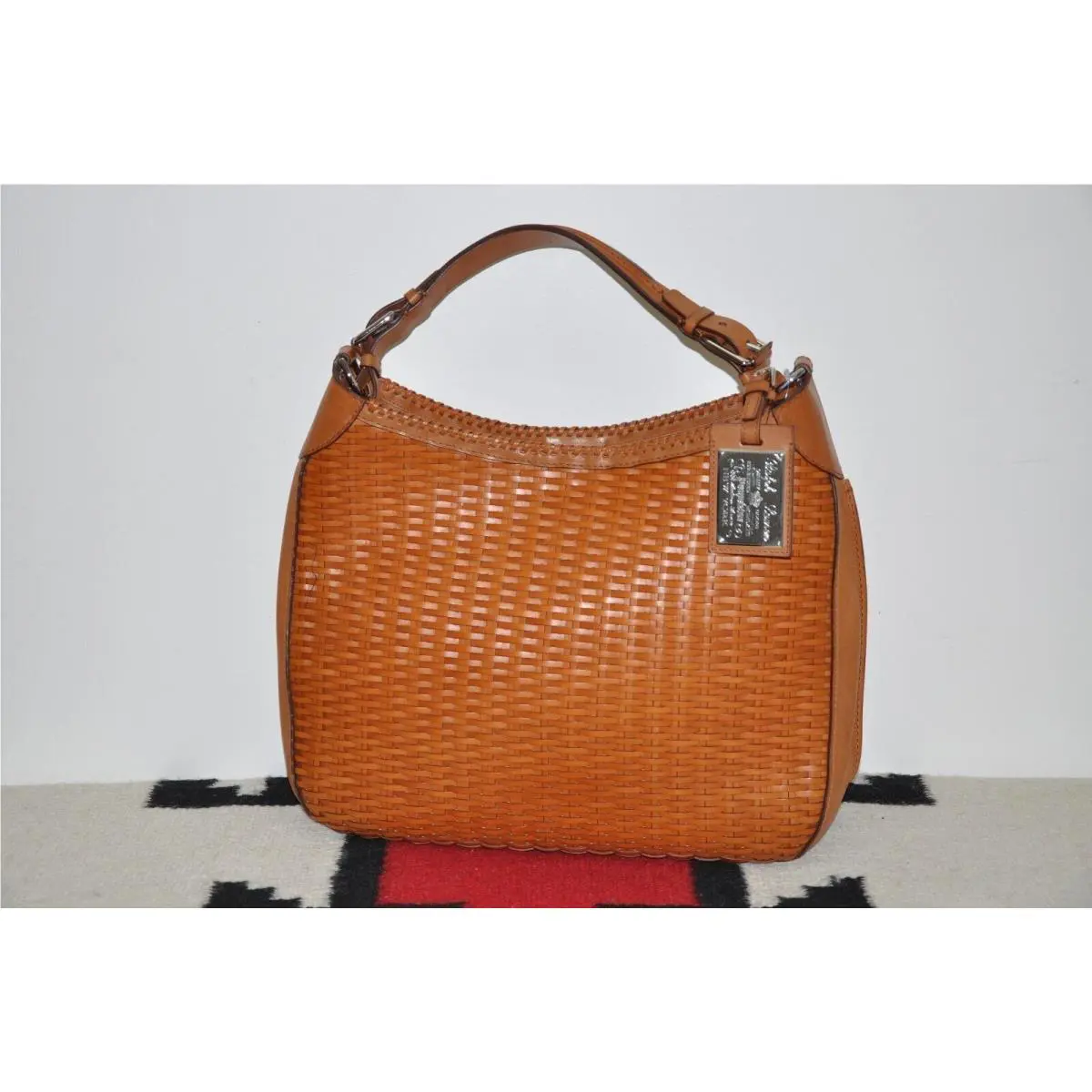 Ralph Lauren Collection Purple Label Braided Brown Leather Hobo Handbag Bag