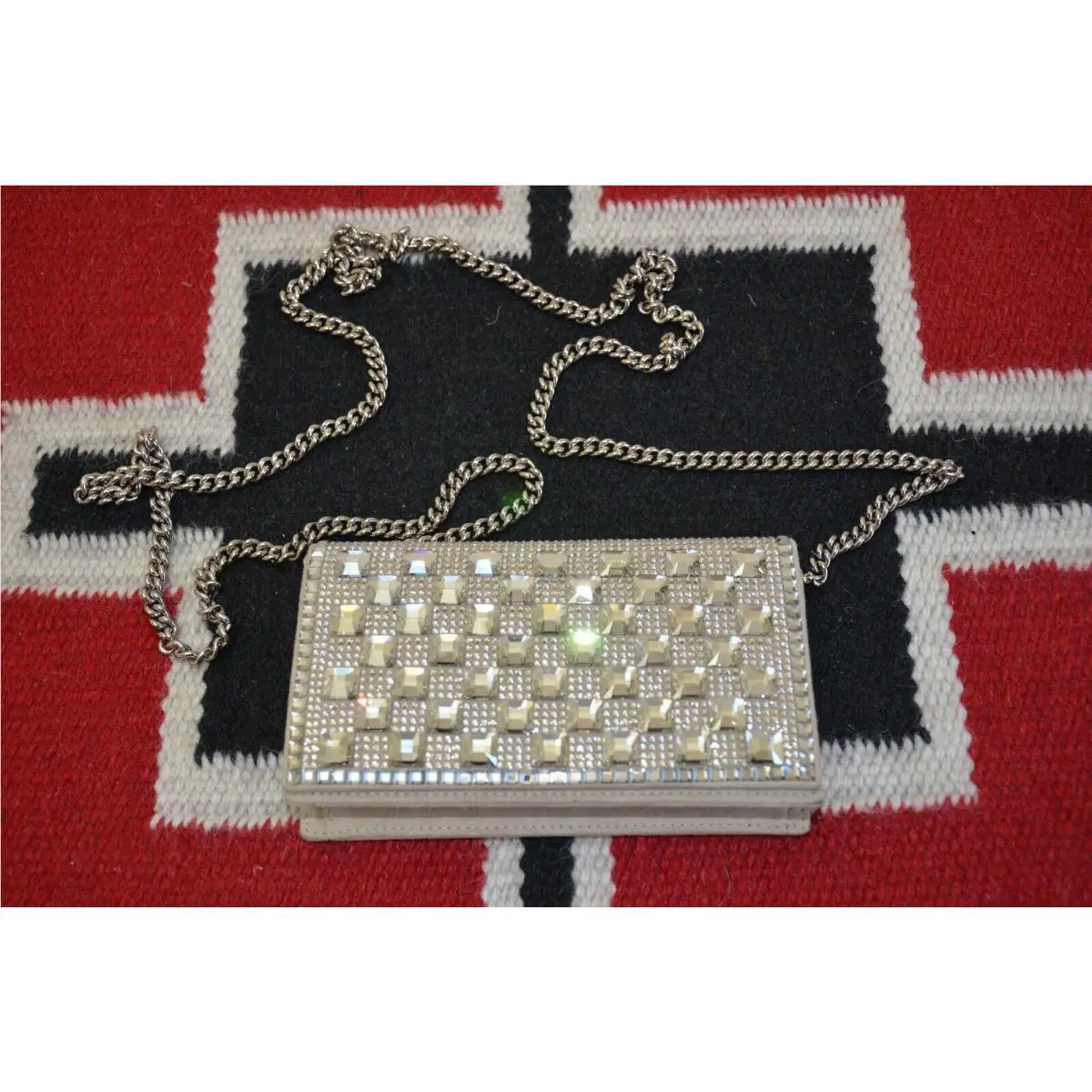 Ralph Lauren Collection Purple Label Crystal Leather Purse Clutch Wallet Bag